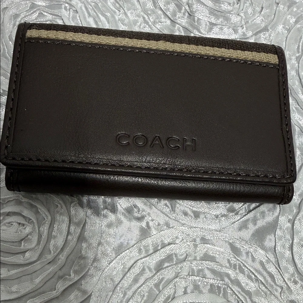 Coach Dark Brown Leather 6 Key Case